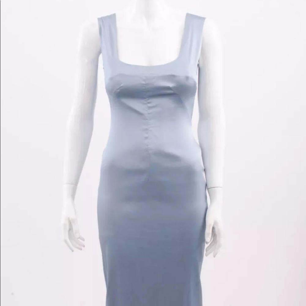 Dolce & Gabbana light blue silky corset dress